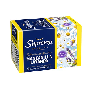 Infusión Manzanilla Lavanda Supremo ( 4 x 20 Bolsitas )