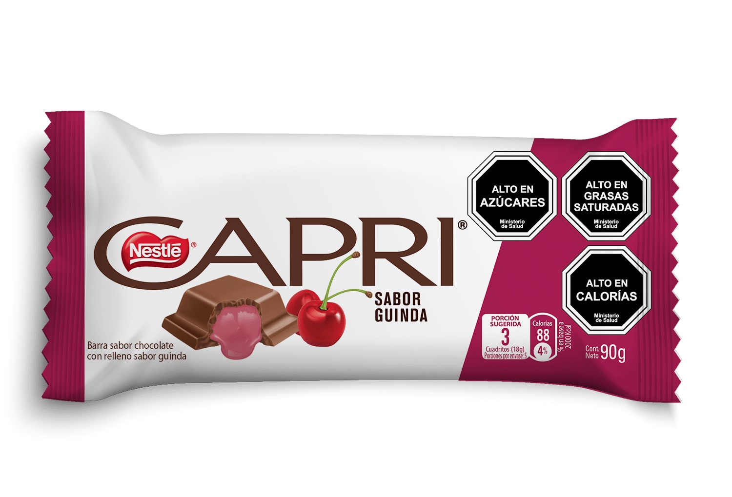 Chocolate Capri Relleno Guinda ( 5 x 90 G )