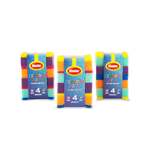 Esponja Lisa Manlac Colores ( 4 x 4 UD )