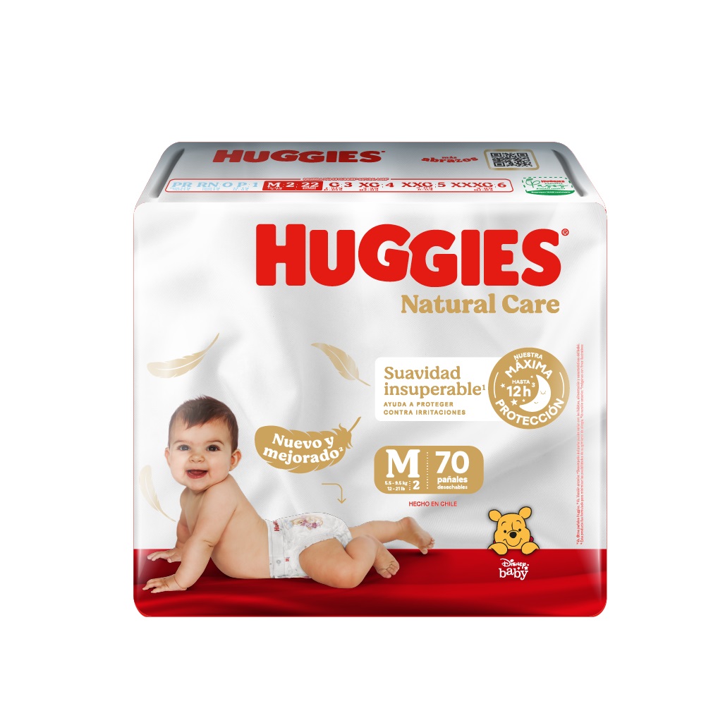 Pañal Huggies Natural Care Quincenal M ( 70 pañales )