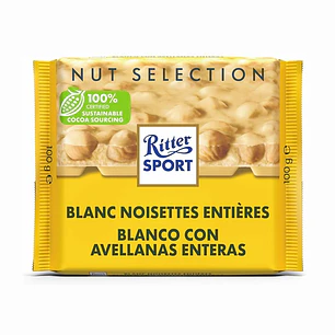 Chocolates Ritter Sport Blanco con Avellanas ( 2 x 100 G )