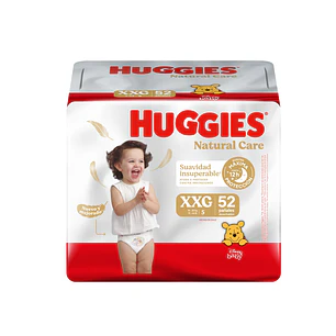 Pañal Huggies Natural Care Quincenal XXG ( 52 pañales )
