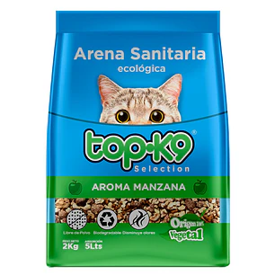 Arena Sanitaria para Gatos Topk9 Ecológica Manzana ( 2 KG )