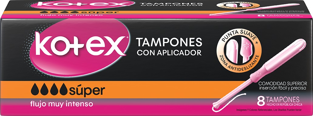 Tampones Kotex Súper con Aplicador ( 4 x 8 UD )