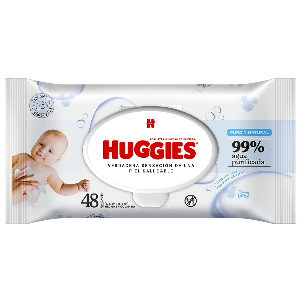 Toallitas Húmedas Huggies Puro y Natural ( 3 x 48 UD )