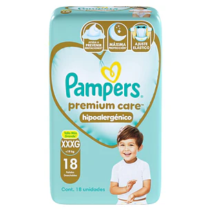 Pañal Pampers Premium Care XXXG ( 18 Pañales )