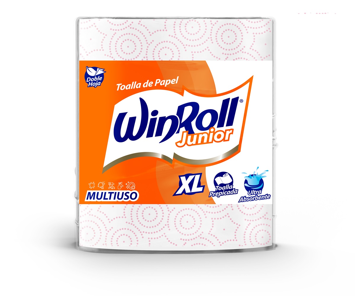 Toalla de Papel Multiuso 2 Hojas Winroll Junior XL ( 6 x 1 Rollo )
