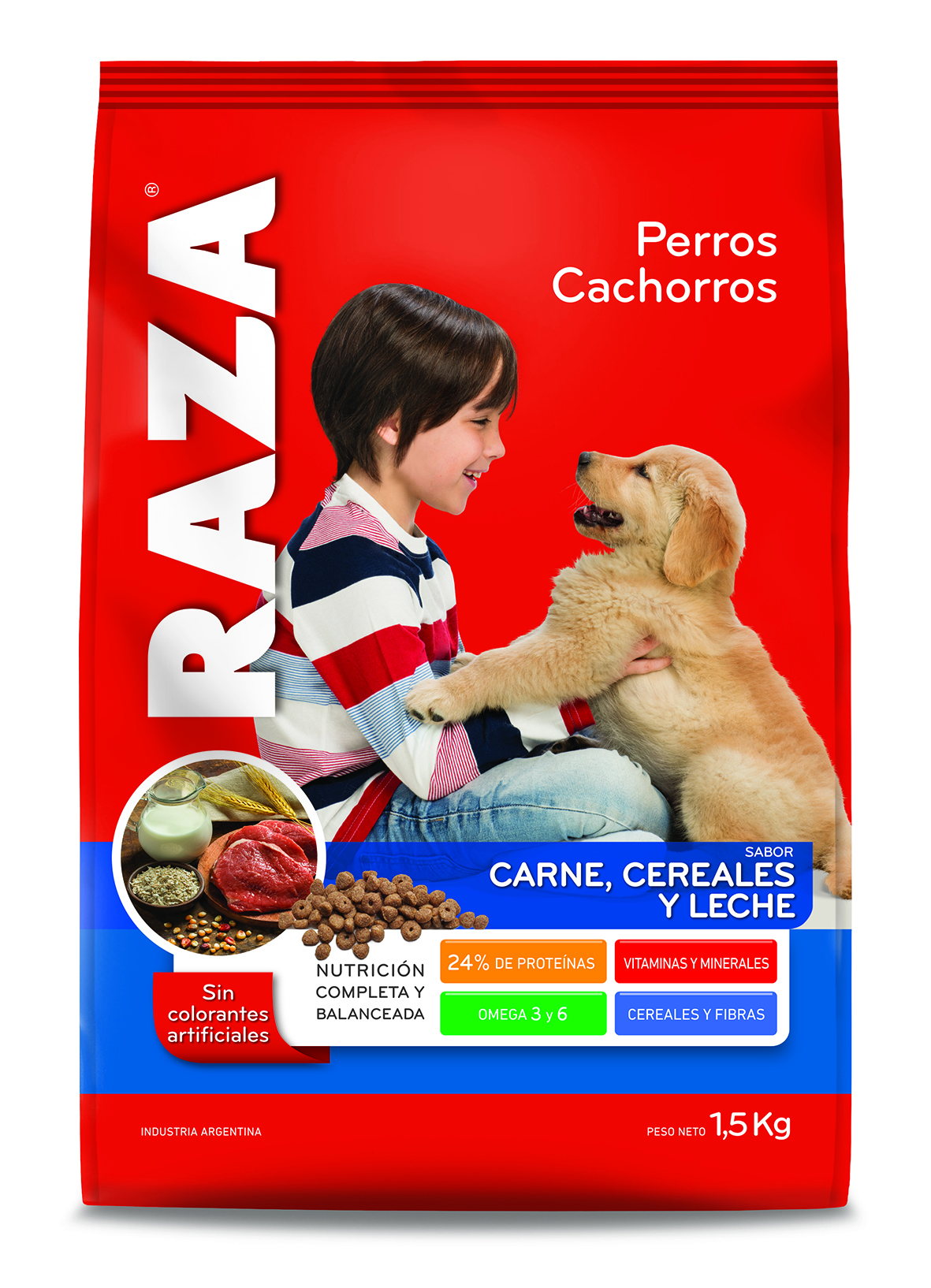 Alimento Perro Cachorro Carne Raza ( 3 x 1.5 KG )