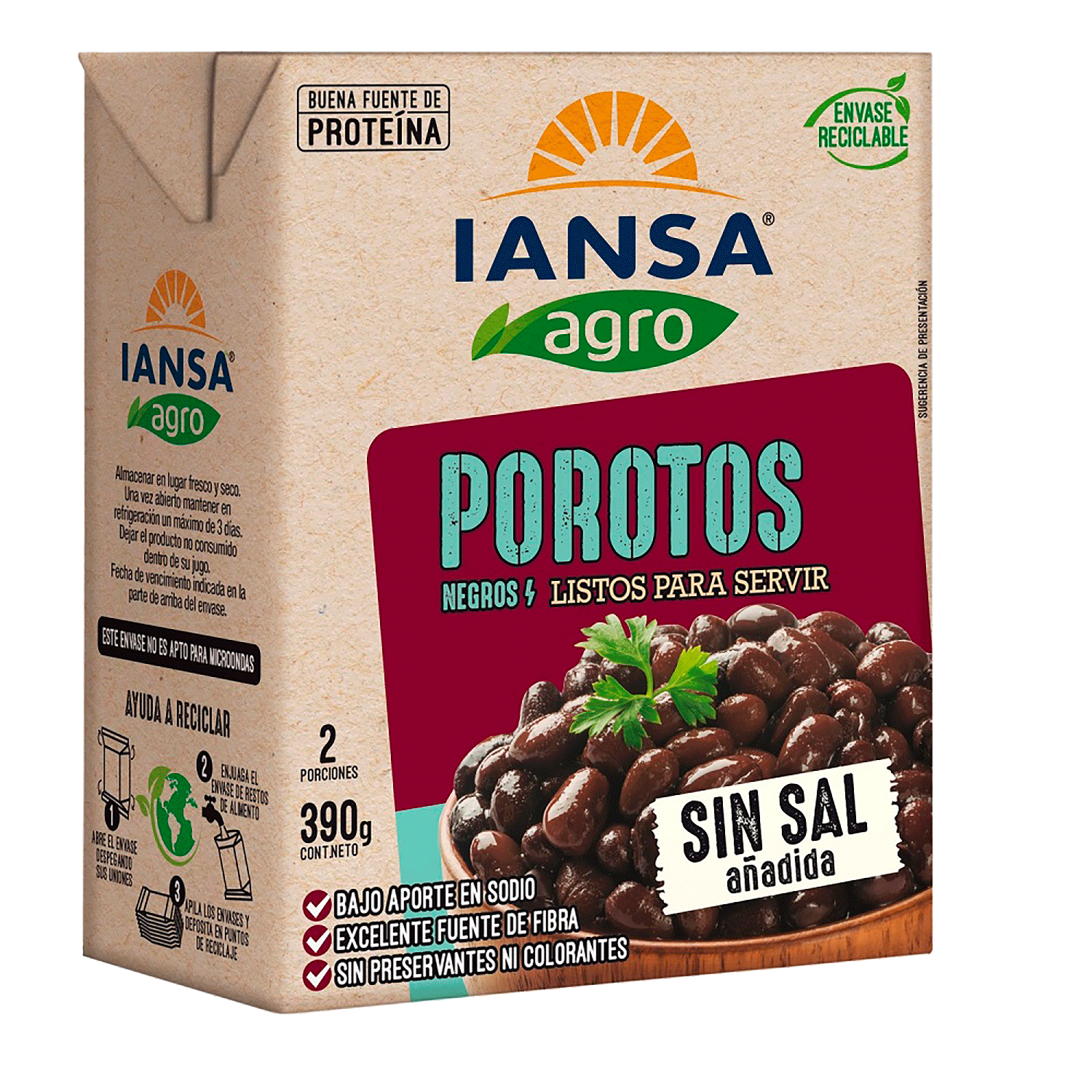 Porotos Negros Iansa Agro ( 3 x 390 G )