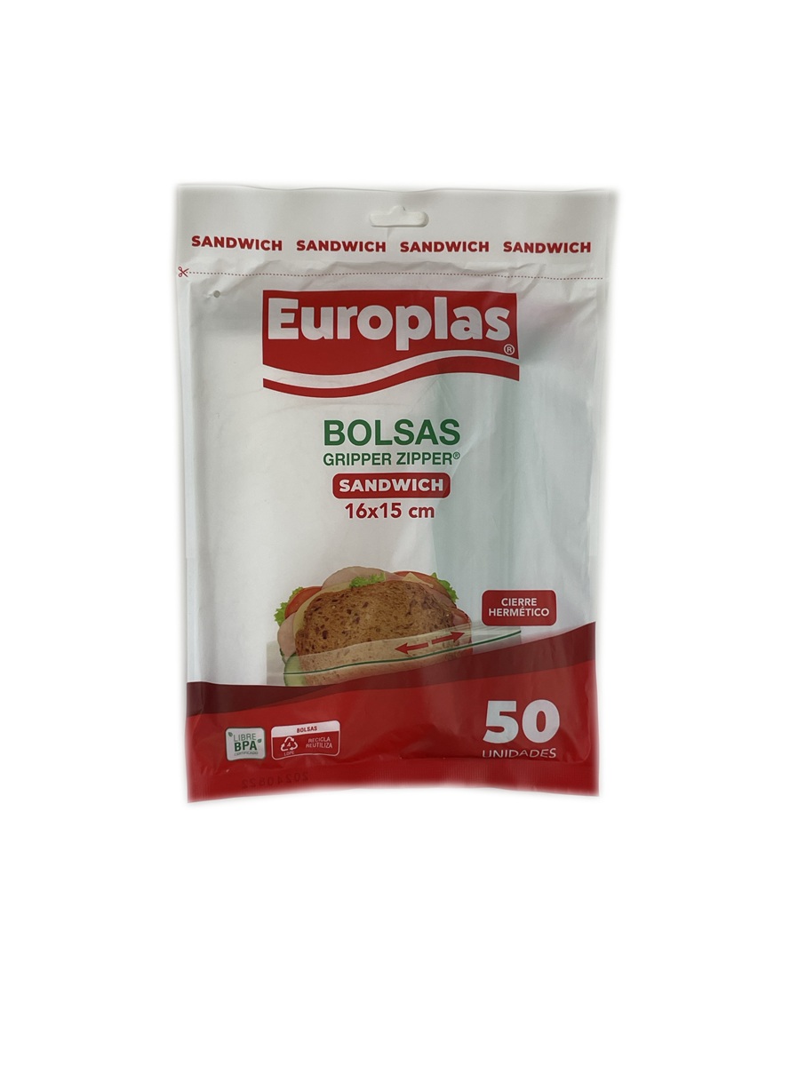 Bolsas Gripper Zipper Pequeñas Europlas 16x15 CM ( 50 UD )