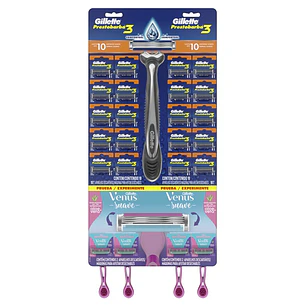 Máquinas Afeitar Gillette Prestobarba 3 (20 unidades) + Venus (4 unidades)