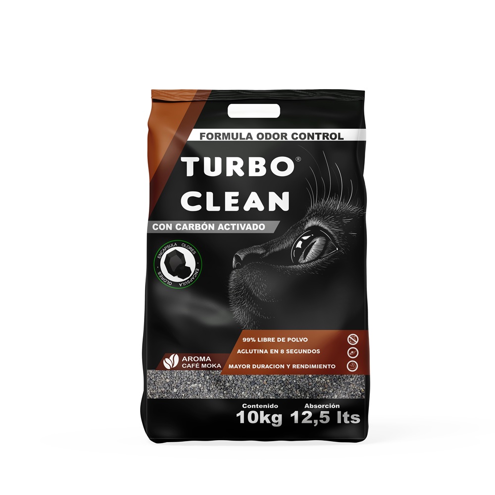 Arena Sanitaria para Gatos Turbo Clean Aglutinante Café Moka ( 10 KG )