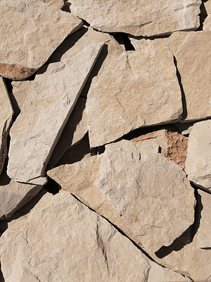 Laje em pedra rustica para revestimento | Creme