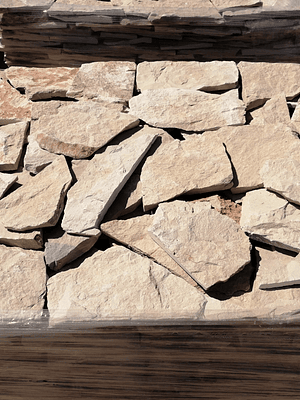 Laje em pedra rustica para revestimento | Creme