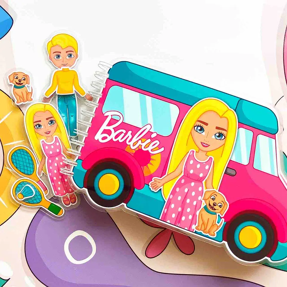 CARRO MÓVIL BARBIE  Y FAMILIA 1