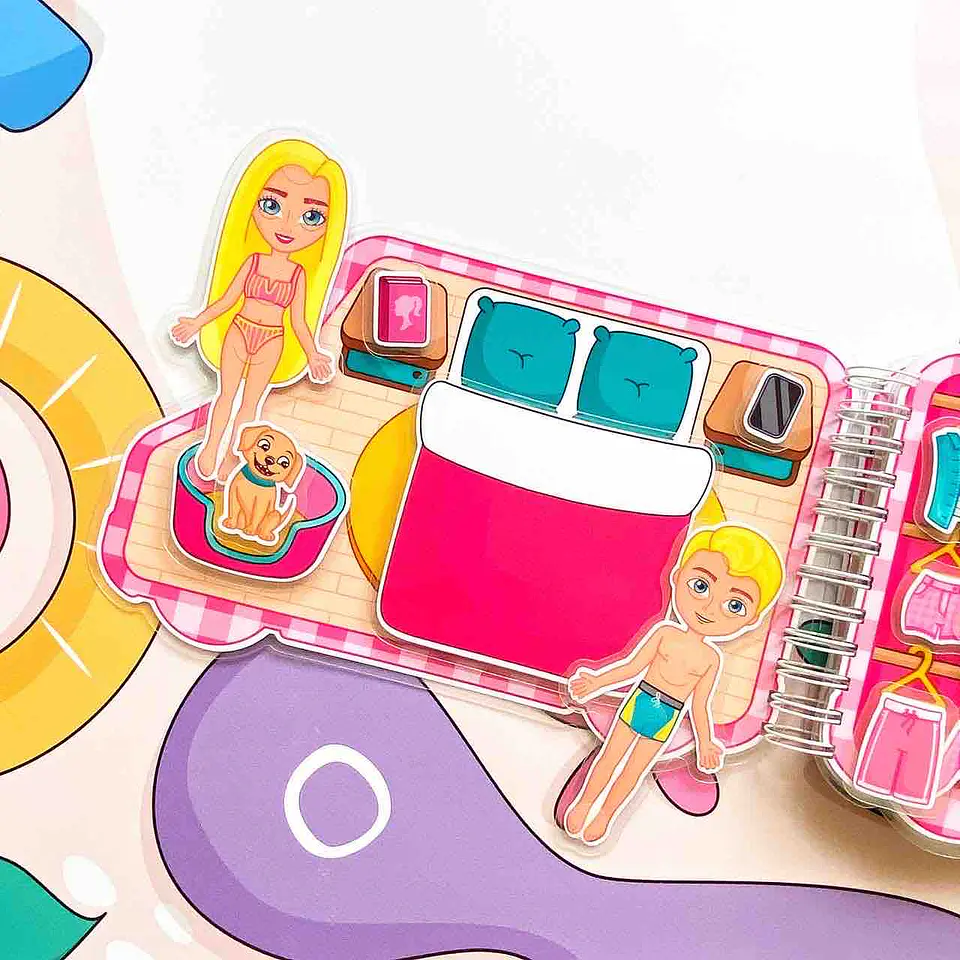 CARRO MÓVIL BARBIE  Y FAMILIA 5