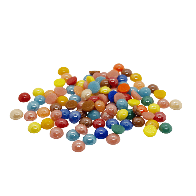 Medias Perlas de Vidrio Redondas - 6mm - 100 Unidades - Multicolor