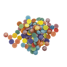 Medias Perlas de Vidrio Redondas - 7mm - 100 unidades - Multicolor