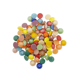 Medias Perlas de Vidrio Redondas- 8mm - 100 unidades - Multicolor