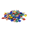 Medias Perlas de Vidrio Cuadradas - 6mm - 100 Unidades - Multicolor