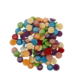 Medias Perlas de Vidrio Redondas - 9mm - 100 unidades - Multicolor
