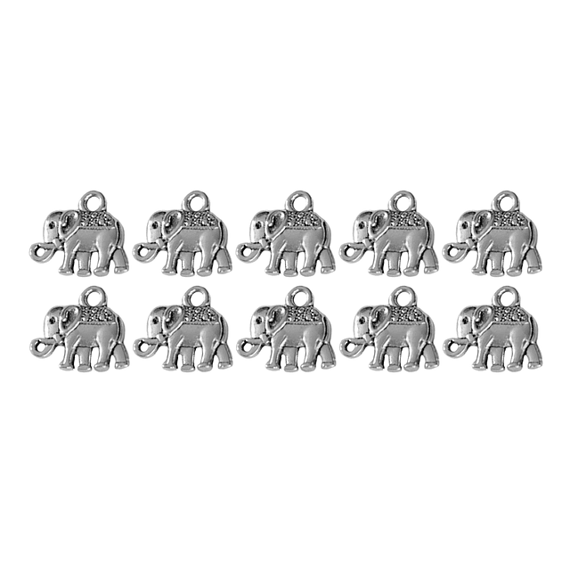 Dijes Elefante - 14mm x 12mm - 6 Unidades