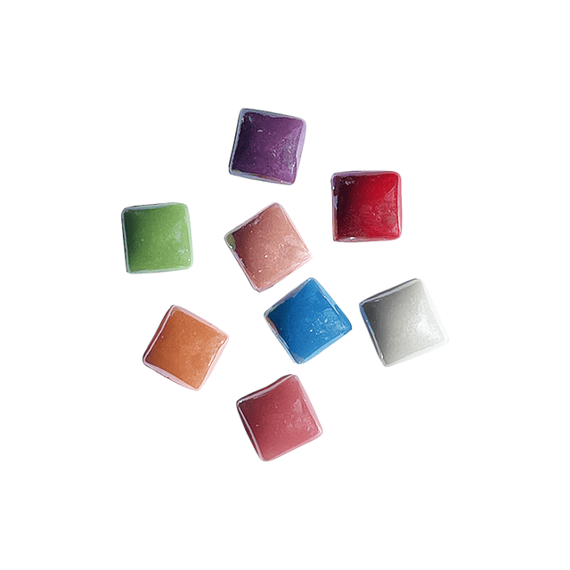 Medias Perlas de Vidrio Cuadradas - 8mm - 100 Unidades - Multicolor 