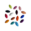 Medias Perlas de Vidrio Espiga - 14mm - 100 Unidades - Multicolor