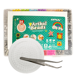 Kit Hama Beads - Artkal 24 Colores 4.800 Beads 5mm + Accesorios