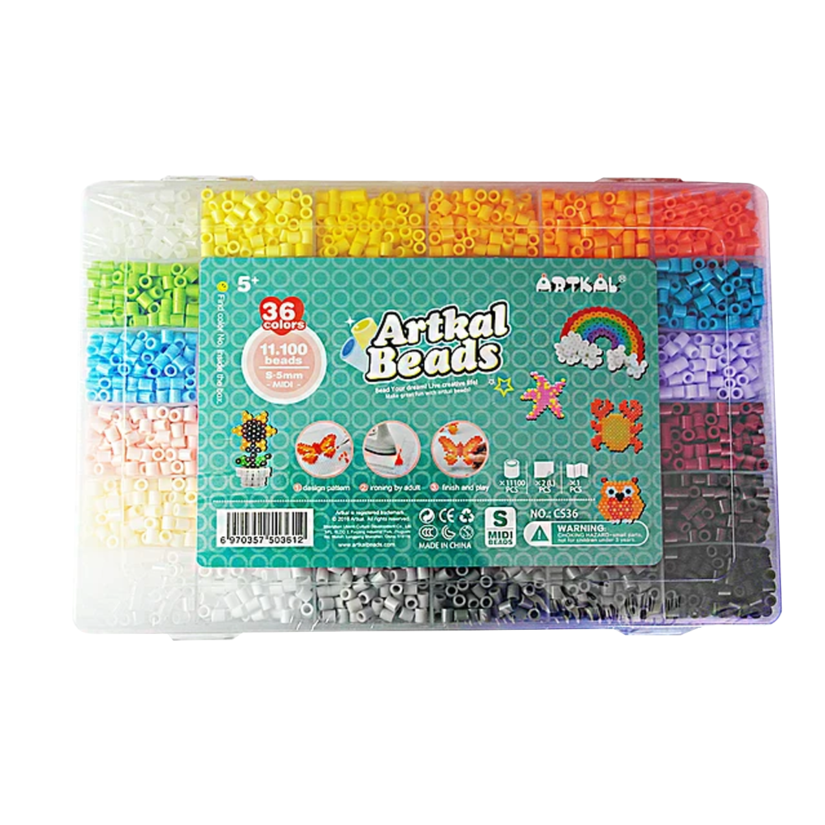 Kit Hama Beads - Artkal 36 Colores 11.100 Beads 5mm