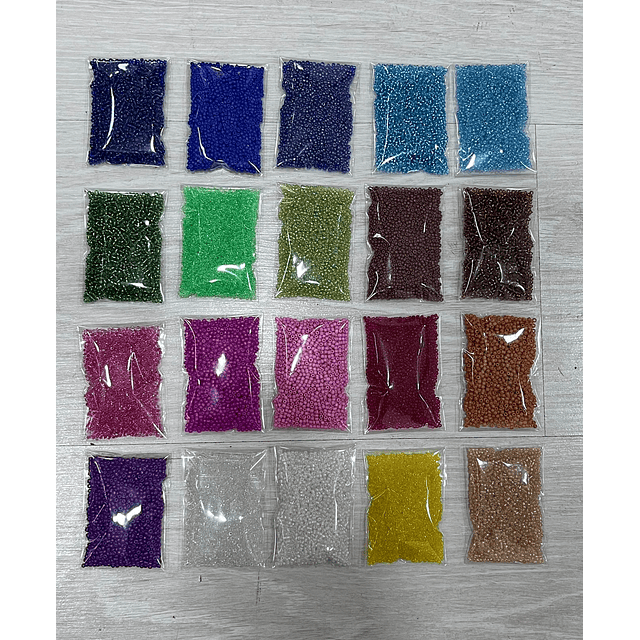 Pack Mostacillas - 20 Paquetes - 1/2 Kg - 20 Colores