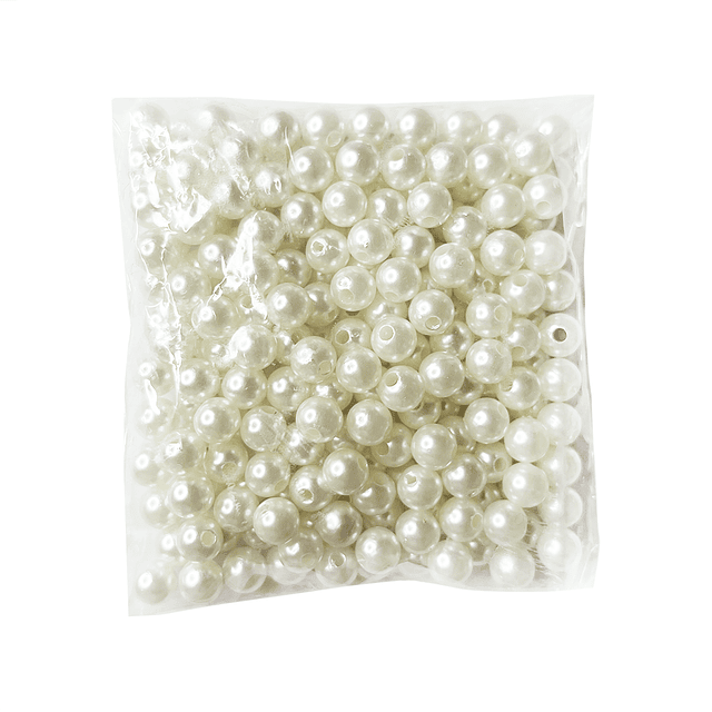 Set Perlas Blancas - Collar Pulsera - 1250 Pcs + 2 Bobinas hilos