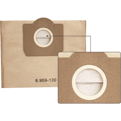Achetez Karcher Pack de 5 Sachet filtre papier WD3/SE4001