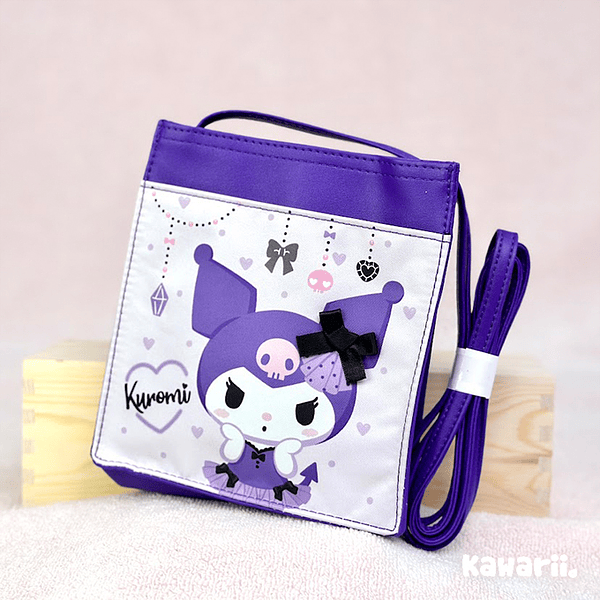 Sac bandoulière en cuir synthétique Kuromi - violet -