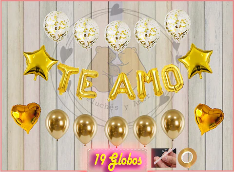 Pack Globos Básicos Dorado