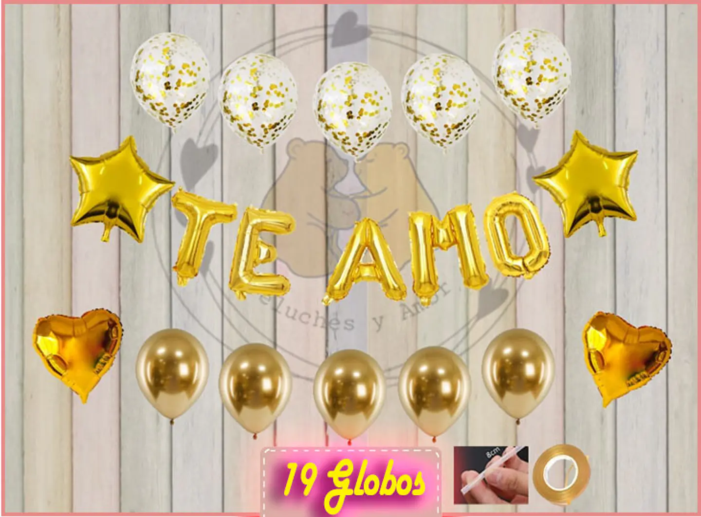 Pack Globos Básicos Dorado 1