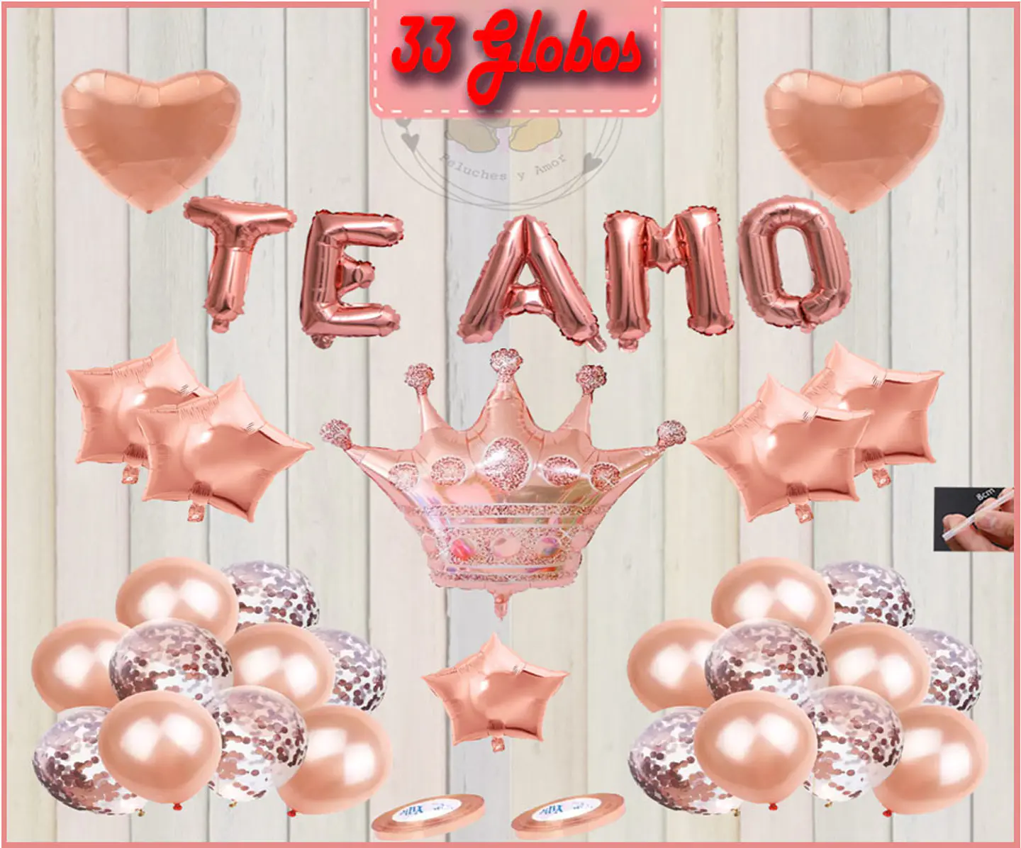 Pack Globos Corona Rosado 1