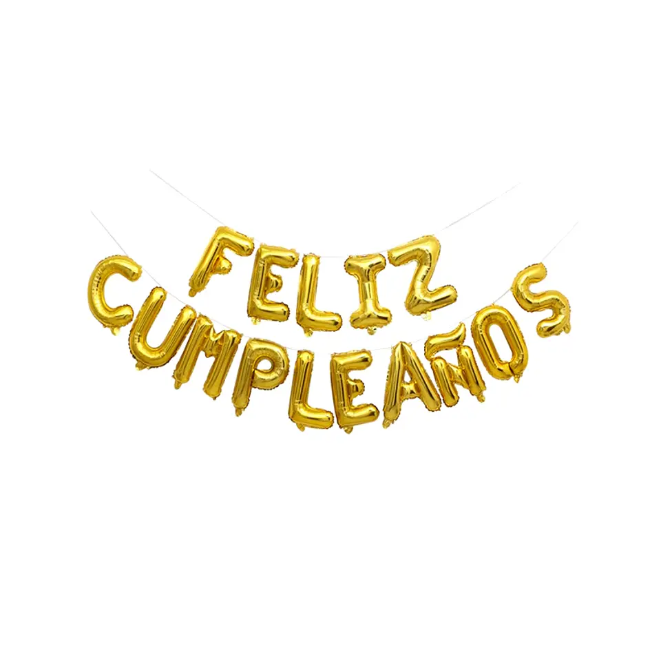 Globos Feliz Cumpleaños Dorado 1