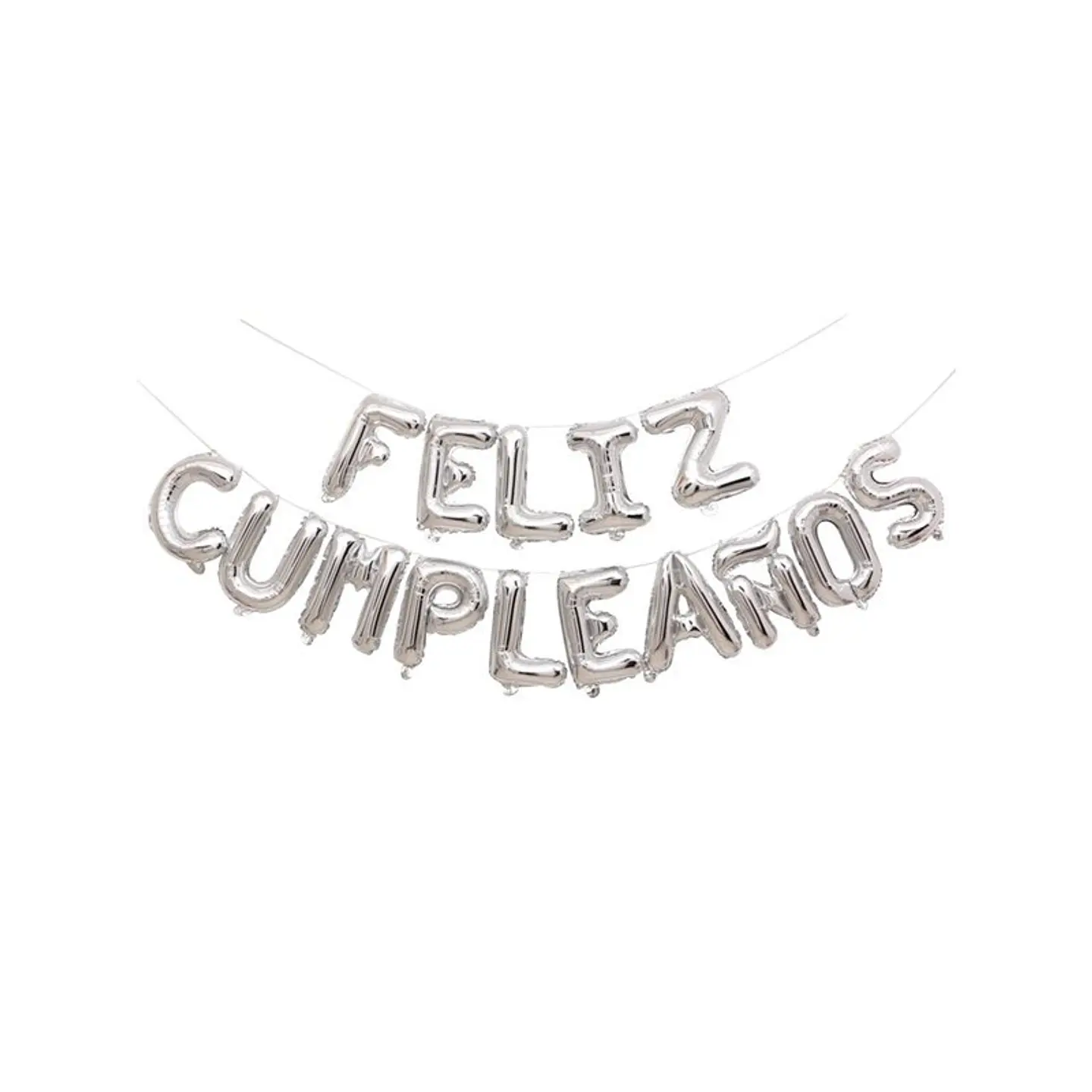 Globos Feliz Cumpleaños Plateado 1