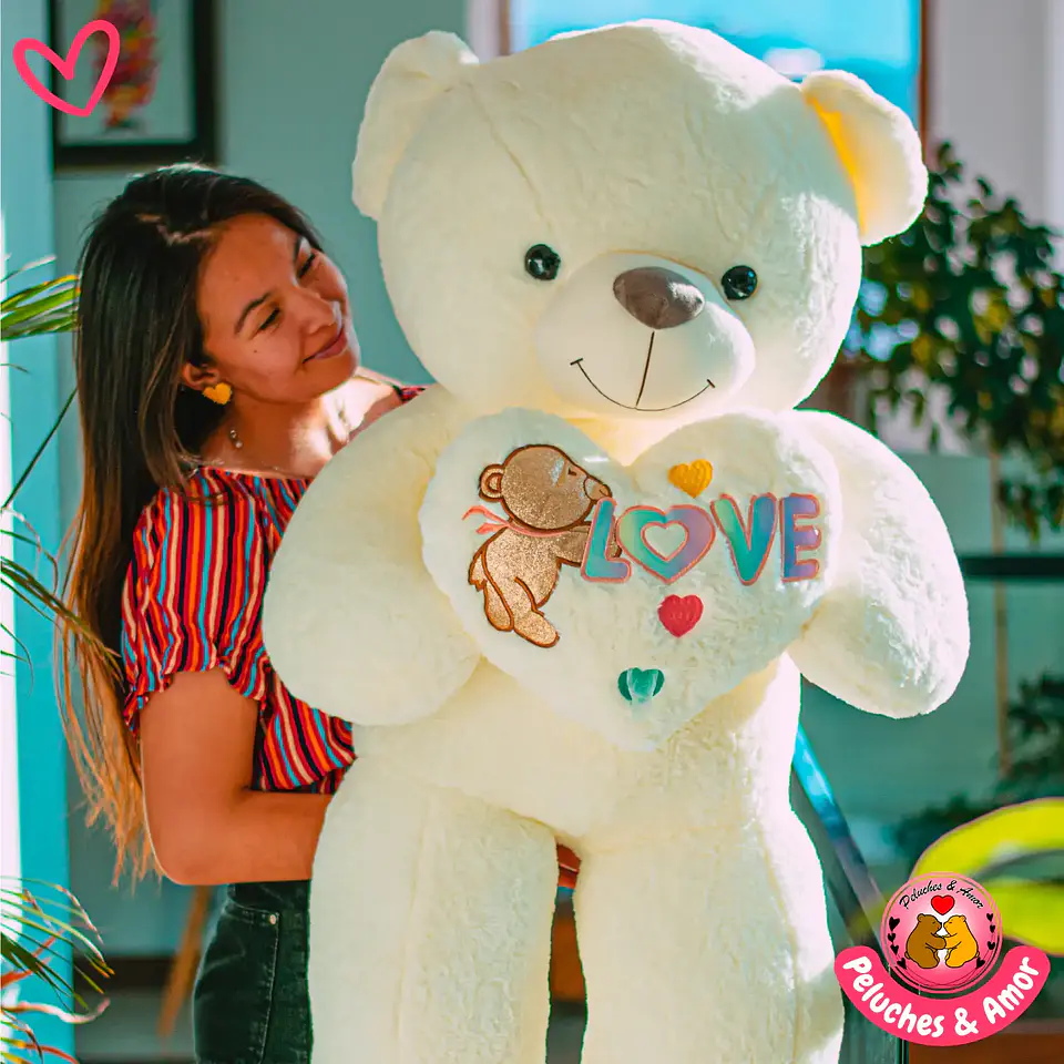 OSO Gigante Corazón Glitter 130 CM 6