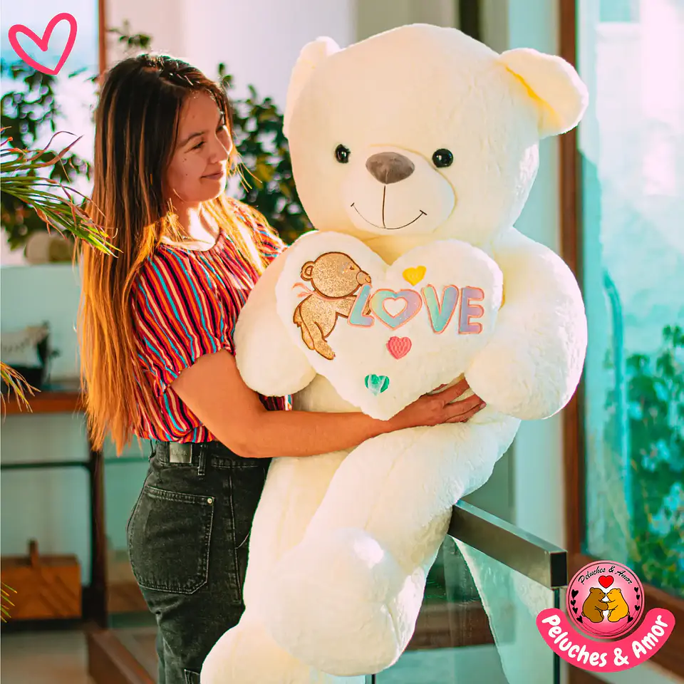 OSO Gigante Corazón Glitter 130 CM 2