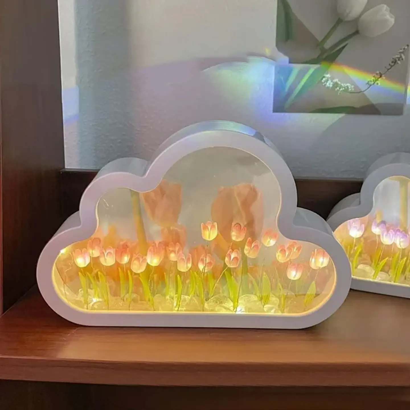 Espejo Nube de Tulipanes Rosa 1