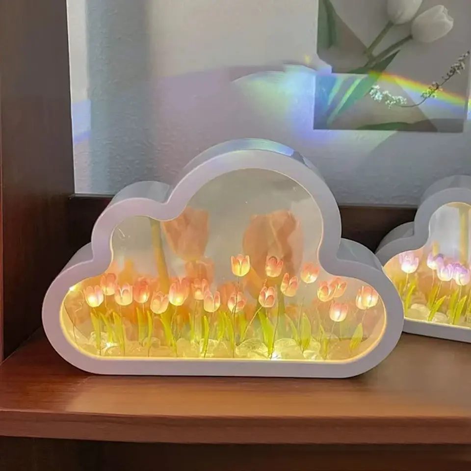 Espejo Nube de Tulipanes Rosa 1