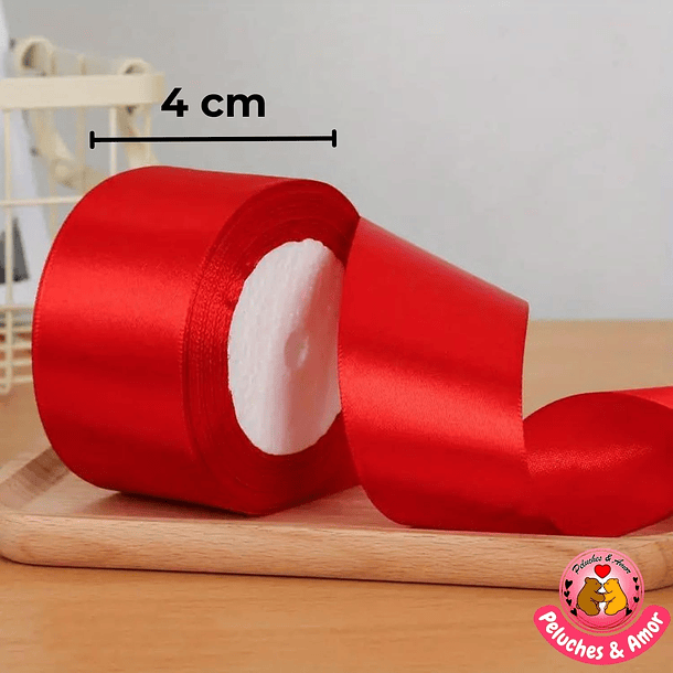 Cinta de Satin Rojo - 4 cm x 23 mt