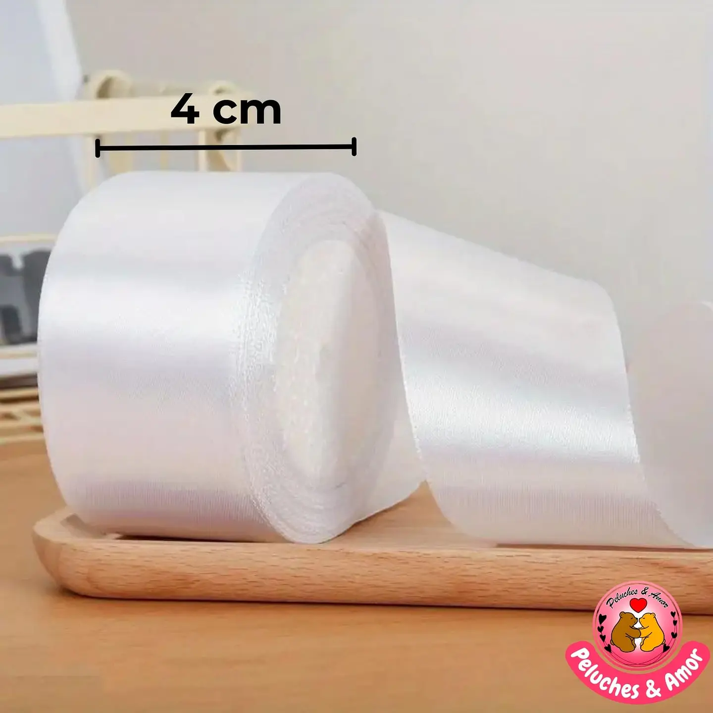 Cinta de Satin Blanco - 4 cm x 23 mt 1