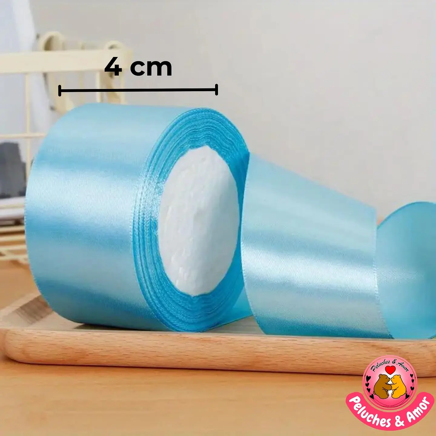 Cinta de Satin Celeste - 4 cm x 23 mt 1