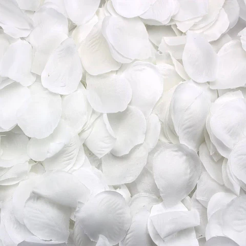 100 Pétalos de Rosas Artificiales Decorativas Blanco