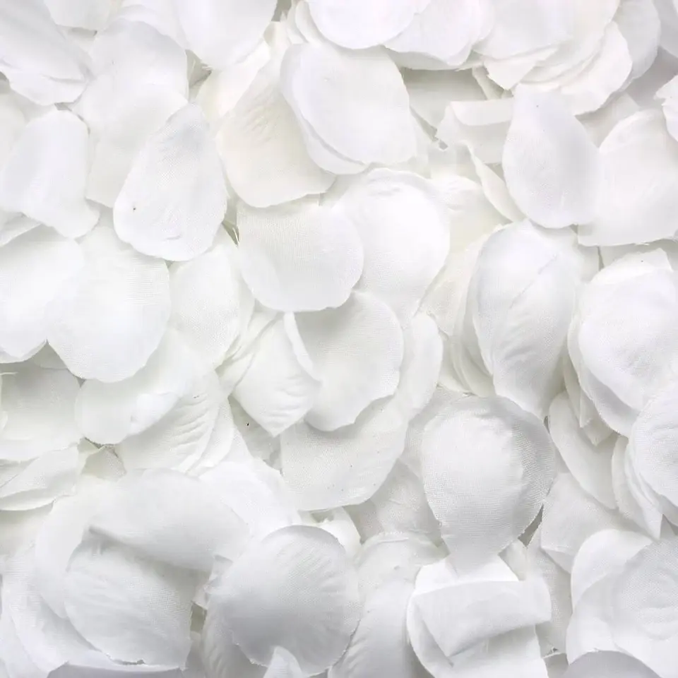 100 Pétalos de Rosas Artificiales Decorativas Blanco 1