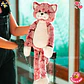 Peluche de Gato Largo Burdeo 70 CM - Miniatura 2