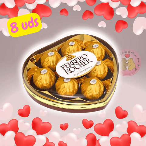Chocolate Ferrero Rocher Forma de Corazón 8 Uds